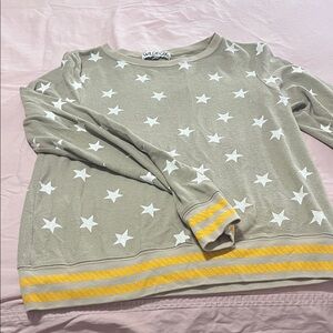 Wildfox Star Sweater - Gray and Yellow